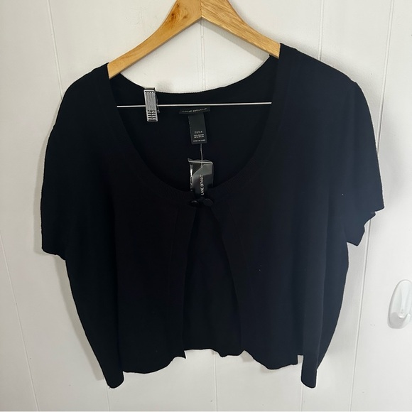 Lane Bryant Black Crop One Button Cardigan - Picture 1 of 4
